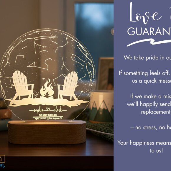 Star Map Night Light | Custom Engagement, Anniversary & Valentine Gift - Picture 6 of 8